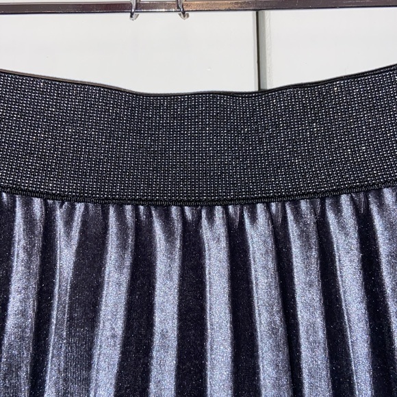 NWOT Gray Velour pleated skirt - Picture 4 of 4